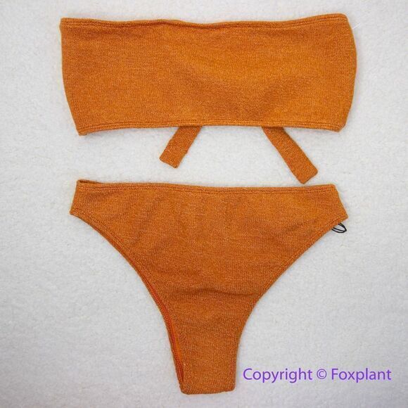 New! Set!‎ In Your Arms Free People Oceanic Bikini Top and bottom orange/gold - Picture 3 of 16